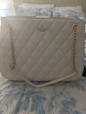 kate spade White Quilted Chain-Handle Shoulder Bag